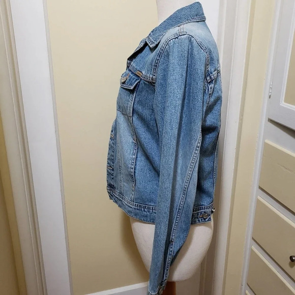 Calvin Klein Denim Jacket / 90s Stonewashed / Metal Button Down / Medium - Picture 4 of 6